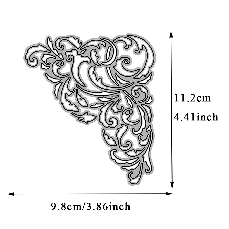 Nigikala AliliArts Metal Cutting Dies Large Flourish Corner diy Scrapbooking Photo Album Decorative Embossing PaperCard Die