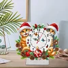 Diamond Painting Acrylic Christmas Cat Clock for Home Office