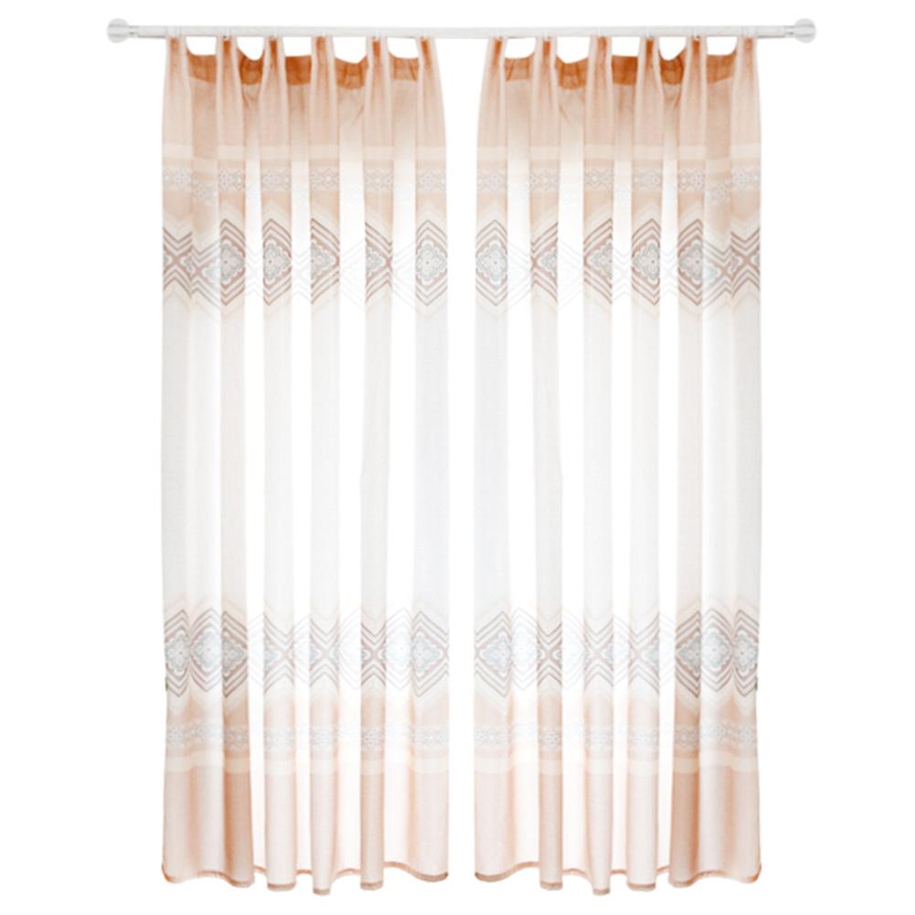 

Block Grain Style Semi-Shading Curtain 4 Claw Hook for Living Room (Coffee, 501 Original