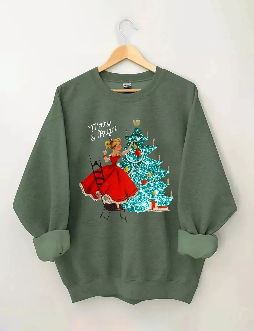Vintage Christmas Girl Sweatshirt