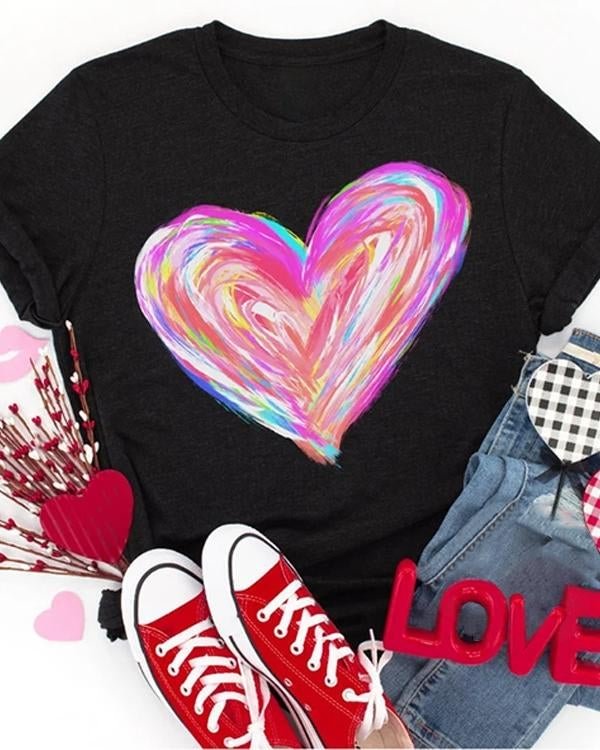 Watercolor Heart Vintage Valentine Shirt