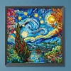 Diamond Painting-DIY Full Round Drill Stained Glass Art Star Night