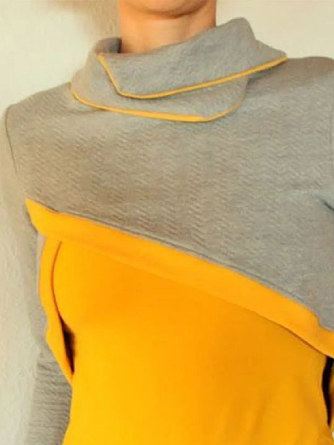 Vintage Color-block Plus Size Plain Long Sleeve Statement Casual Sweatshirts