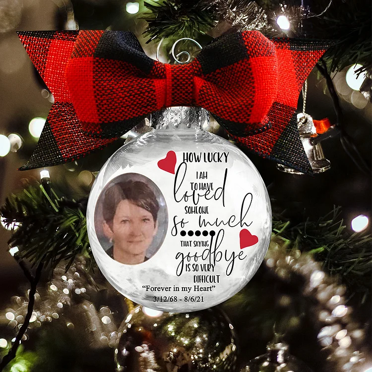 Personalized Photo Ball Ornament Forever in My Heart Memorial Ornament