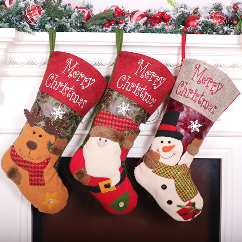 Santa Snowman Elk Sock Candy Gift Bag