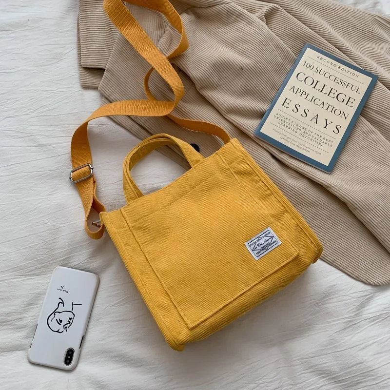 Corduroy Crossbody Tote Bag YP154