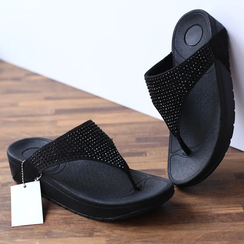 2021 Summer Women Flip Flops Casual Beach Sandals Indoor Bathroom Slippers Women Platform Shoes Comfortable Soft Sole Slippers