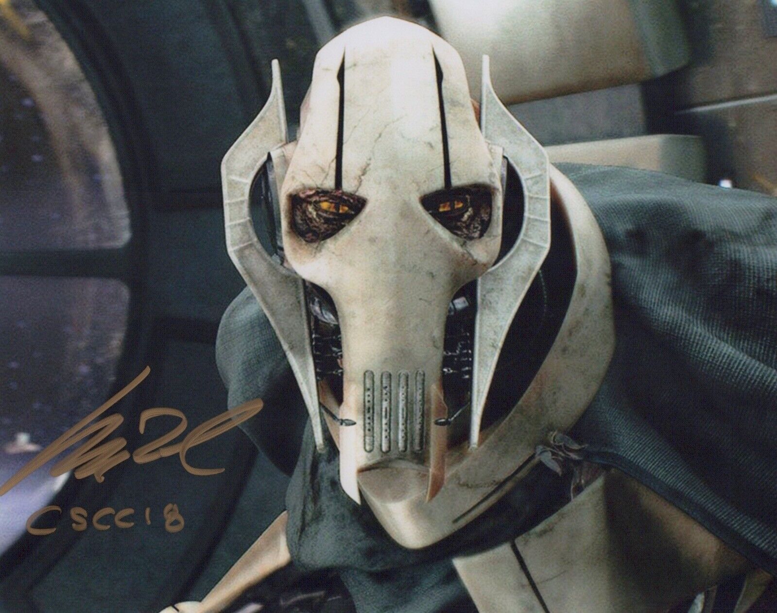 STAR WARS movie Photo Poster painting signed by Matthew Wood as General Grievous