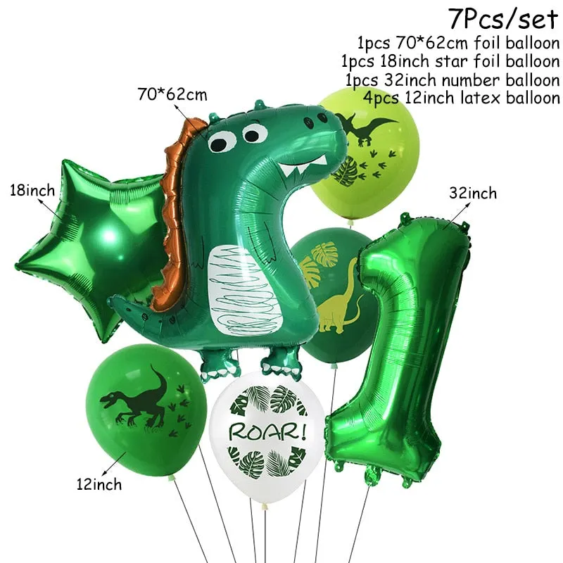 Dinosaur Party Balloon Dinosaur Birthday Party Foil Number Balloons Kids Wild Animal Jungle Birthday Party Decorations Globos