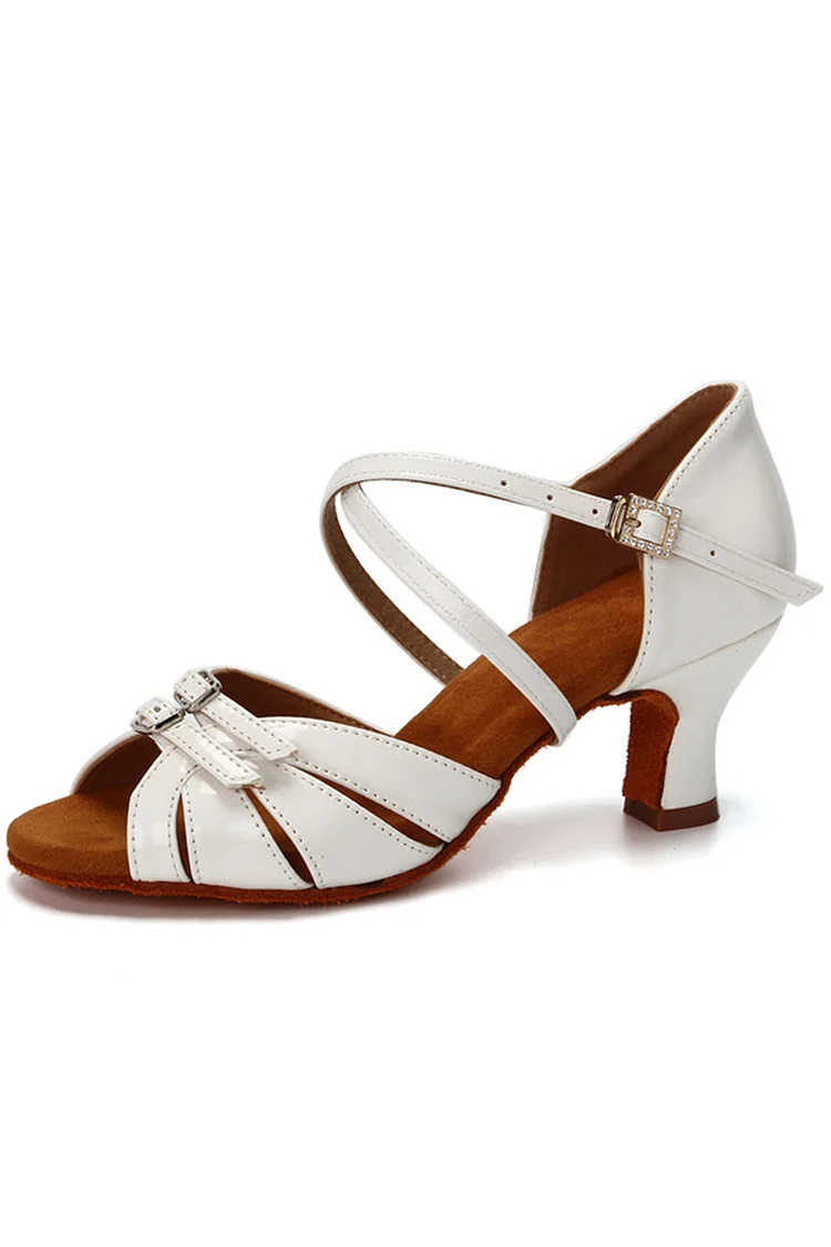 1920s White Party Fish Mouth Hollow Out Buckle Strap Pumps