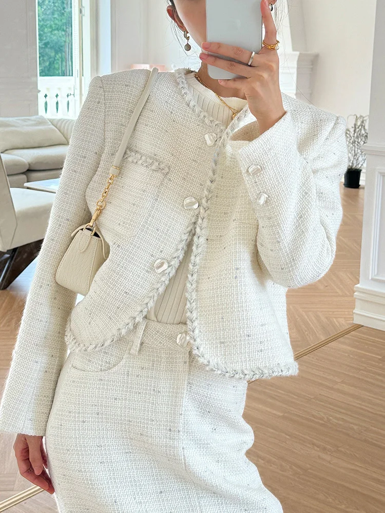 Nigikala Famous Lady Small Fragrant Suit Women's Wool Coat Shenzhen Southern Oil European Women's Autumn And Winter New Fashion Coat