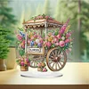 (US Only)2D Flat Print Flower Cart Light DIY Diamond Painting Desktop Decorations