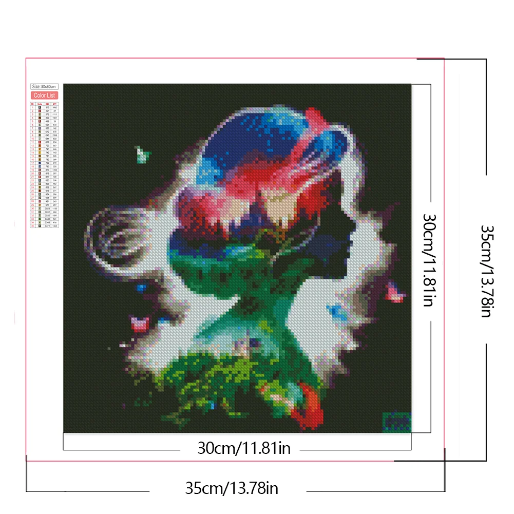 Diamond Painting - Full Square Drill - Princess Forest Silhouette(Canvas|35*35cm)