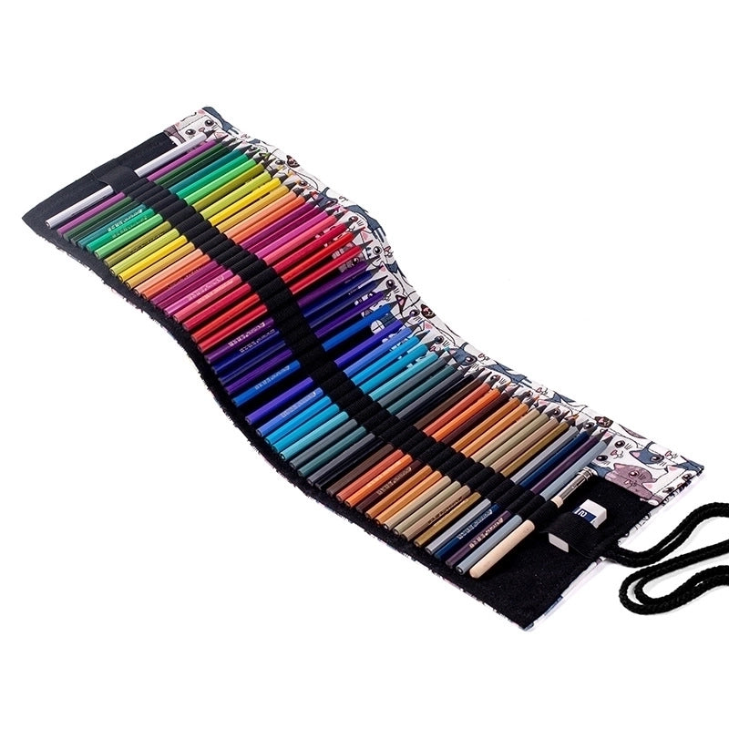 Fashion Geometric Printing Large Capacity Canvas Pencil Pouch Stationery