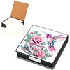 5D DIY PU Diamond Art Note Box with 160 Sheets Paper Memo Pad Holder (Flower)