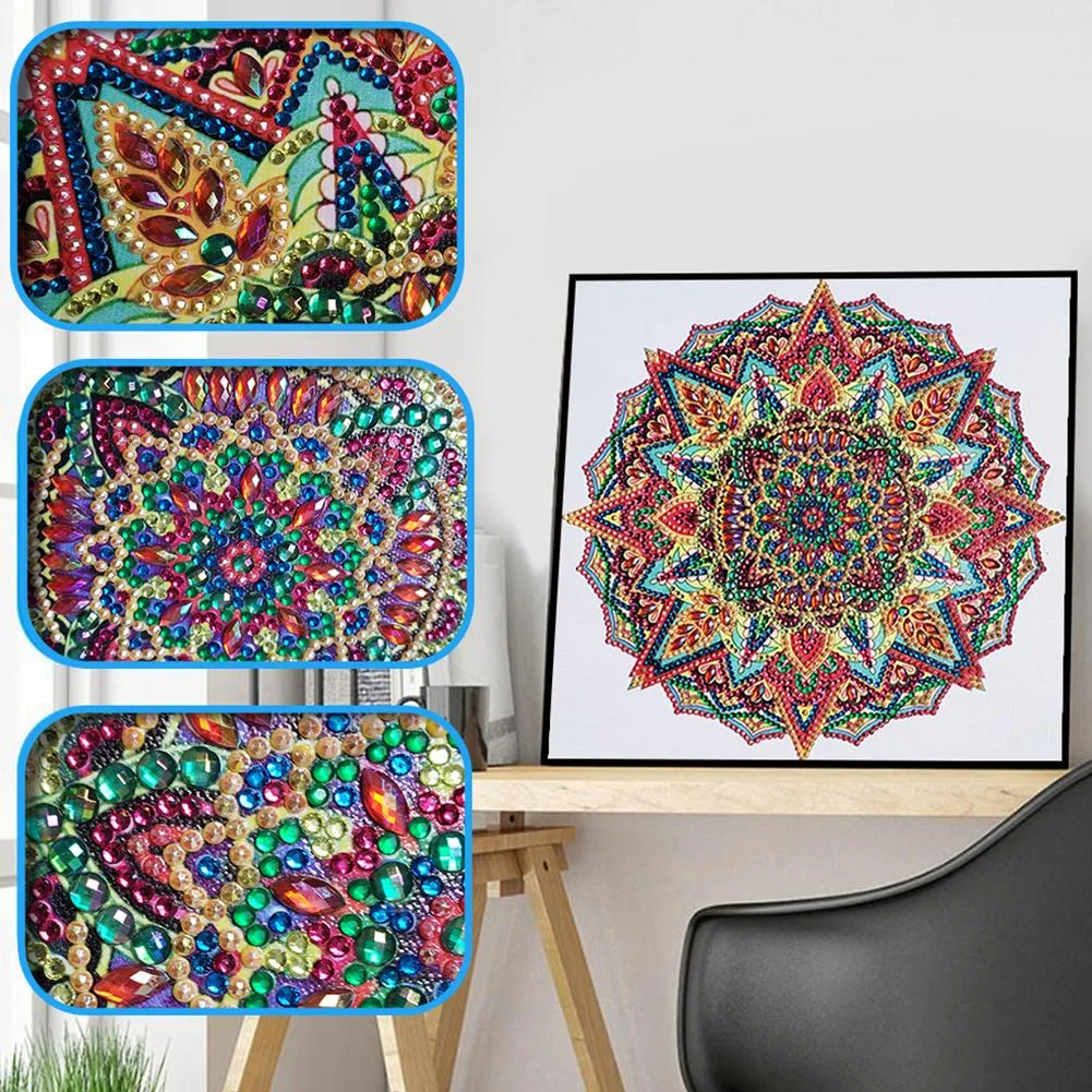 Diamond Painting - Special Shaped Drill - Mandala Flower(30*30cm)