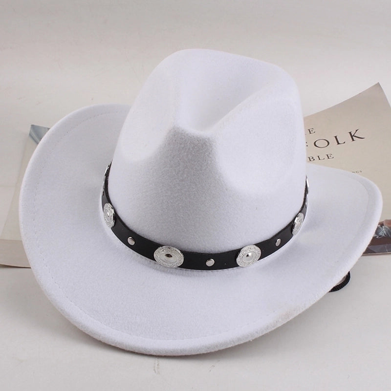 Spring And Summer Style Woolen Cloth Cowboy Hat Men And Women Couples Ethnic Style Roll-up Hat Sunshade Hat Jazz Hat