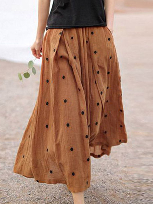 Polka Dot Print Skirt hjn Shicloths