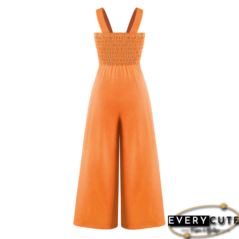 Orange Sleeveless Oversized Wide Leg Jumpsuit