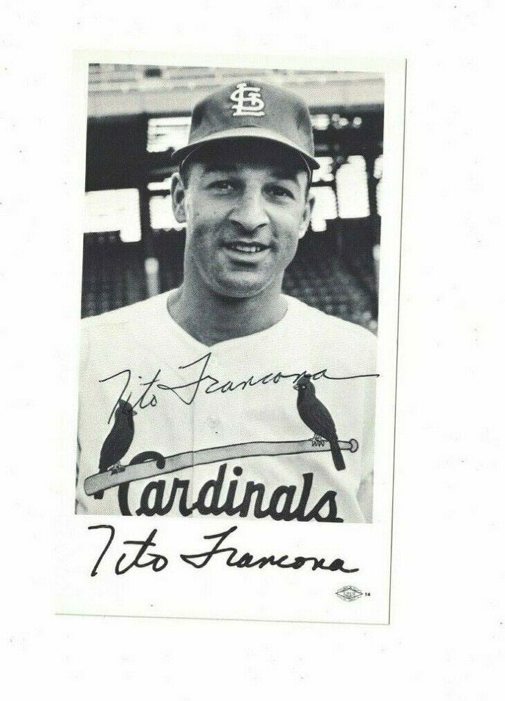 Tito Francona St. Louis Cardinals Signed 1960's Team Issue Photo Poster painting W/Our COA PD