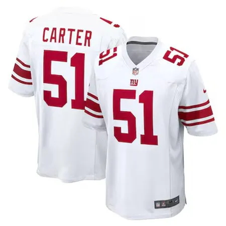Men's New York Giants #3 Abdul Carter White First Round Pick Game Jersey