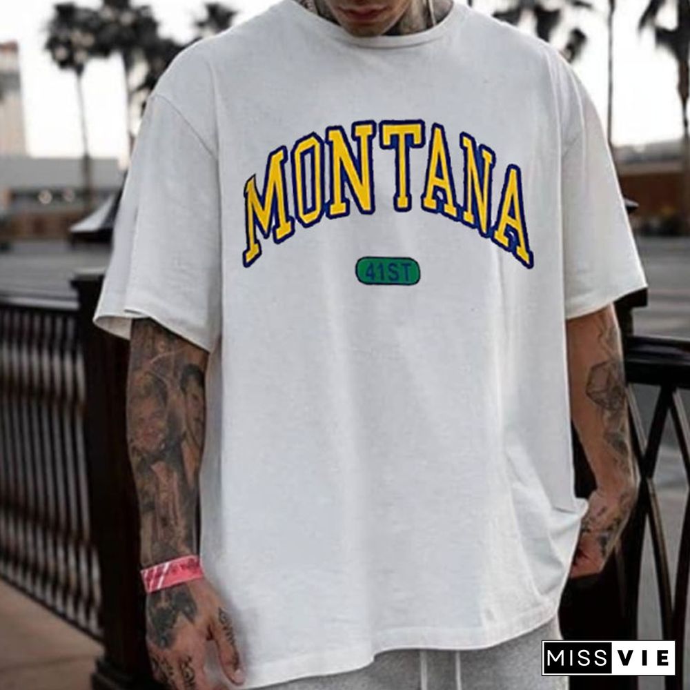 Unisex Retro Letter Oversize T-Shirt