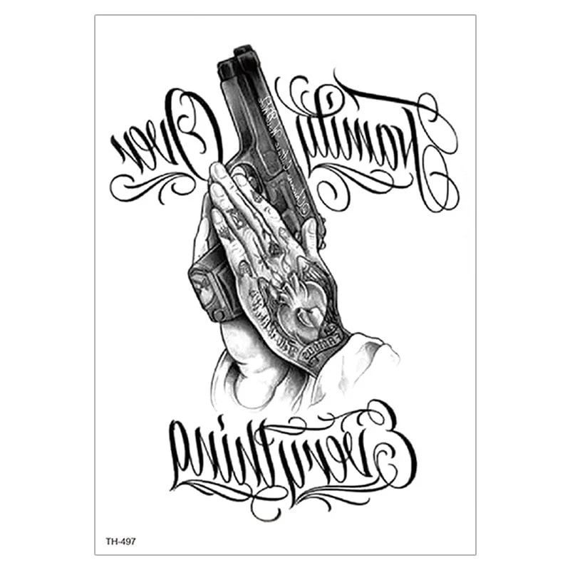 Waterproof TemporaryTattoo Sticker For Men Women Tiger Wolf Death Skull Temporary Tattoo Fake Henna Skeleton King Animal Tatoo