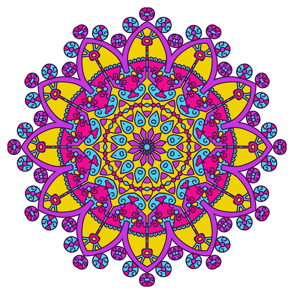 

30*30CM - Round Drill Diamond Painting - Mandala Flower Pattern, 501 Original