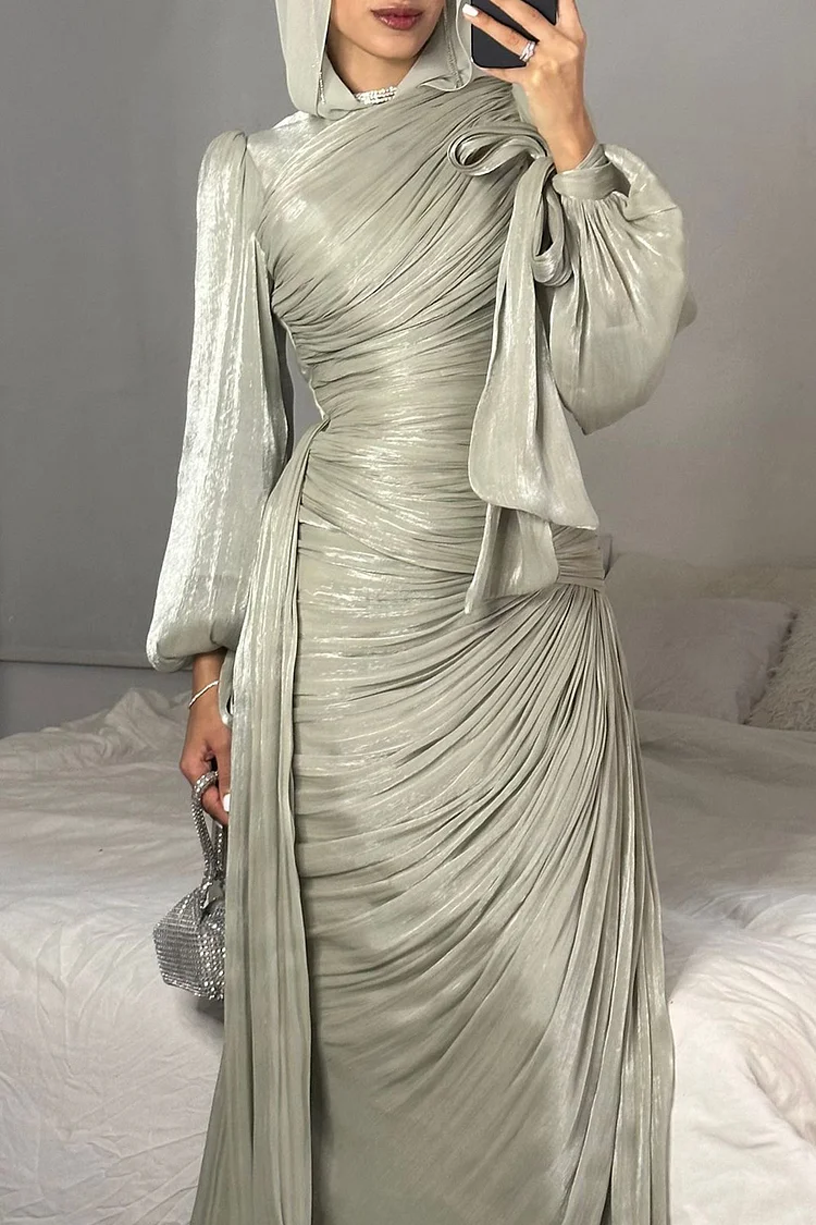 knee length dresses for ladies Simple Blue Satin A-line V-neck Long Prom Dresses MP785