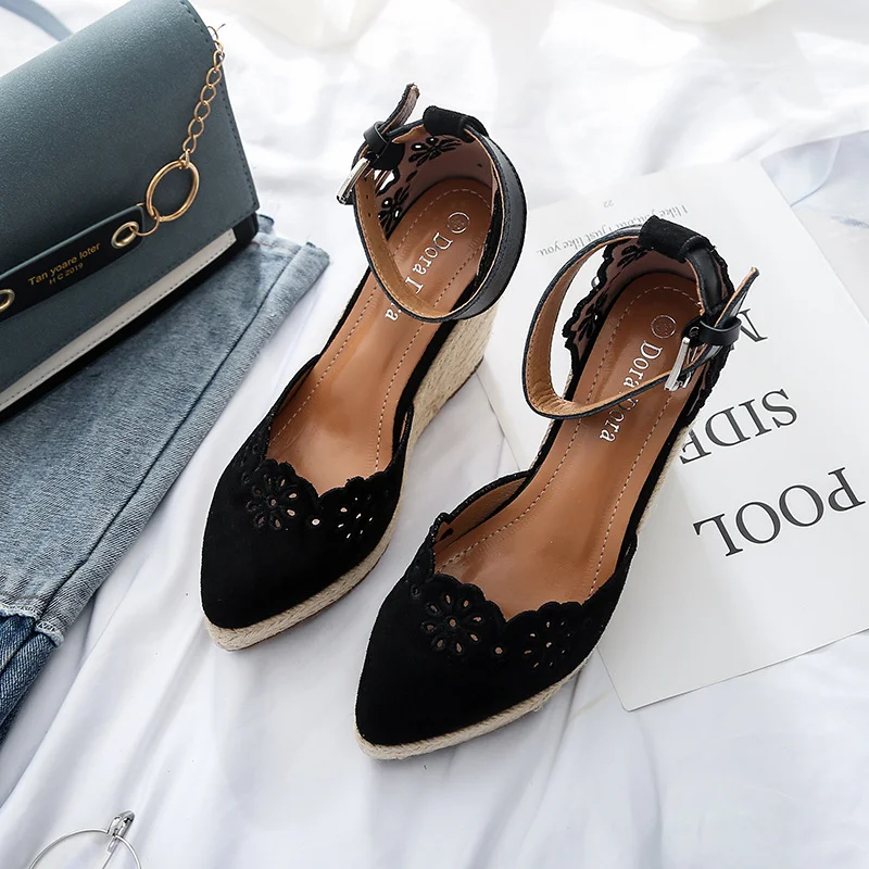 Mongw Mongw 2023 New Sandals With Skirt Hollow Single Shoes Women's Fashion Pointed High Heel Thick Grass