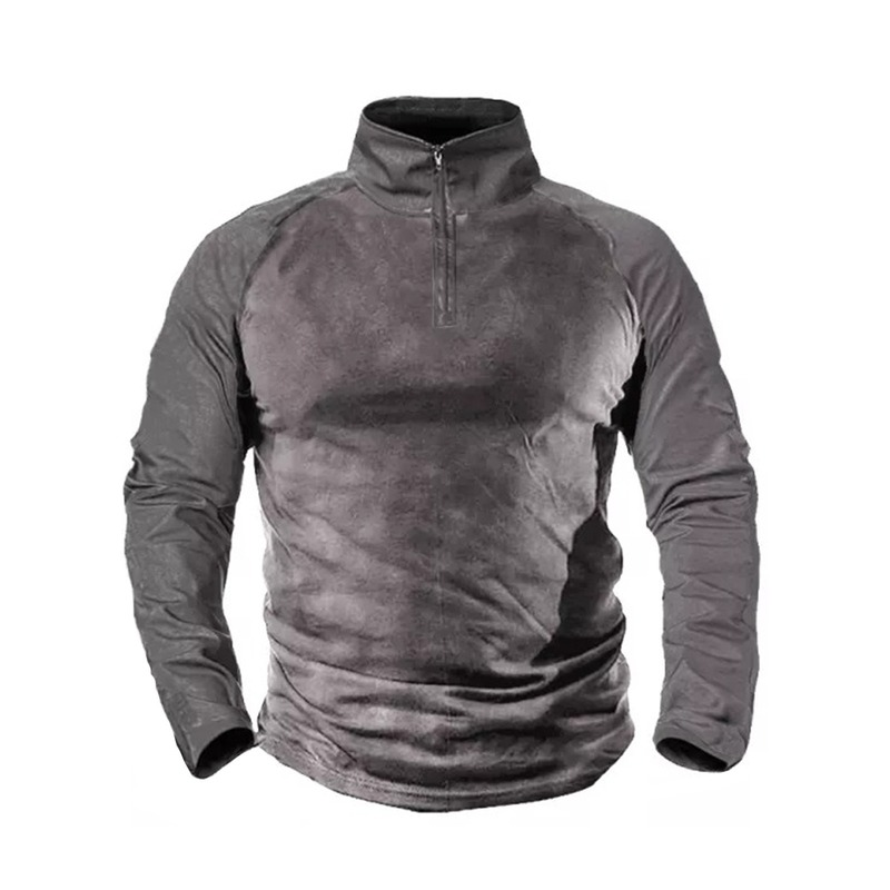 Men's Outdoor Tactical Long Sleeve Zipper Polo Shirt