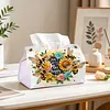 (24cm)Diamond Art Tissue Box Cover DIY PU Desktop(SweetBees and Flowers)