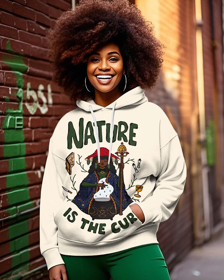 Cartoon Contrast Color Hoodie