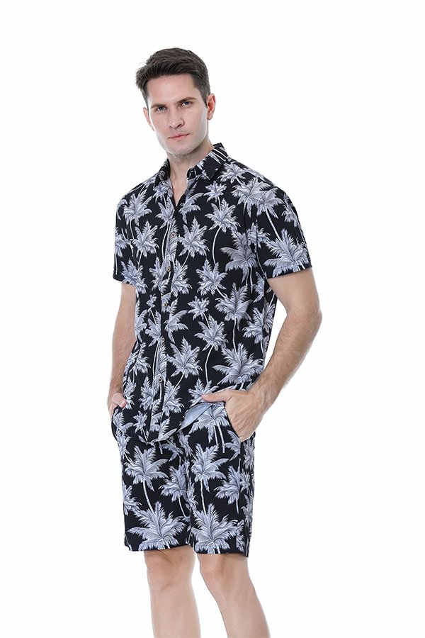 Black Floral Shirt Suit For Men | Summer End Clearance Alex Vando Fashion