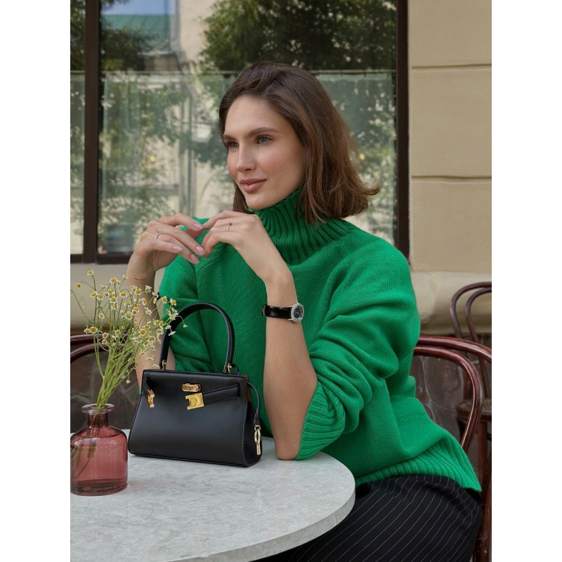 Ootddress Solid Loose Long Sleeve Turtleneck For Women Pullover High Street Slim Elegant Patchwork Sweater Top Oversized Sweater New