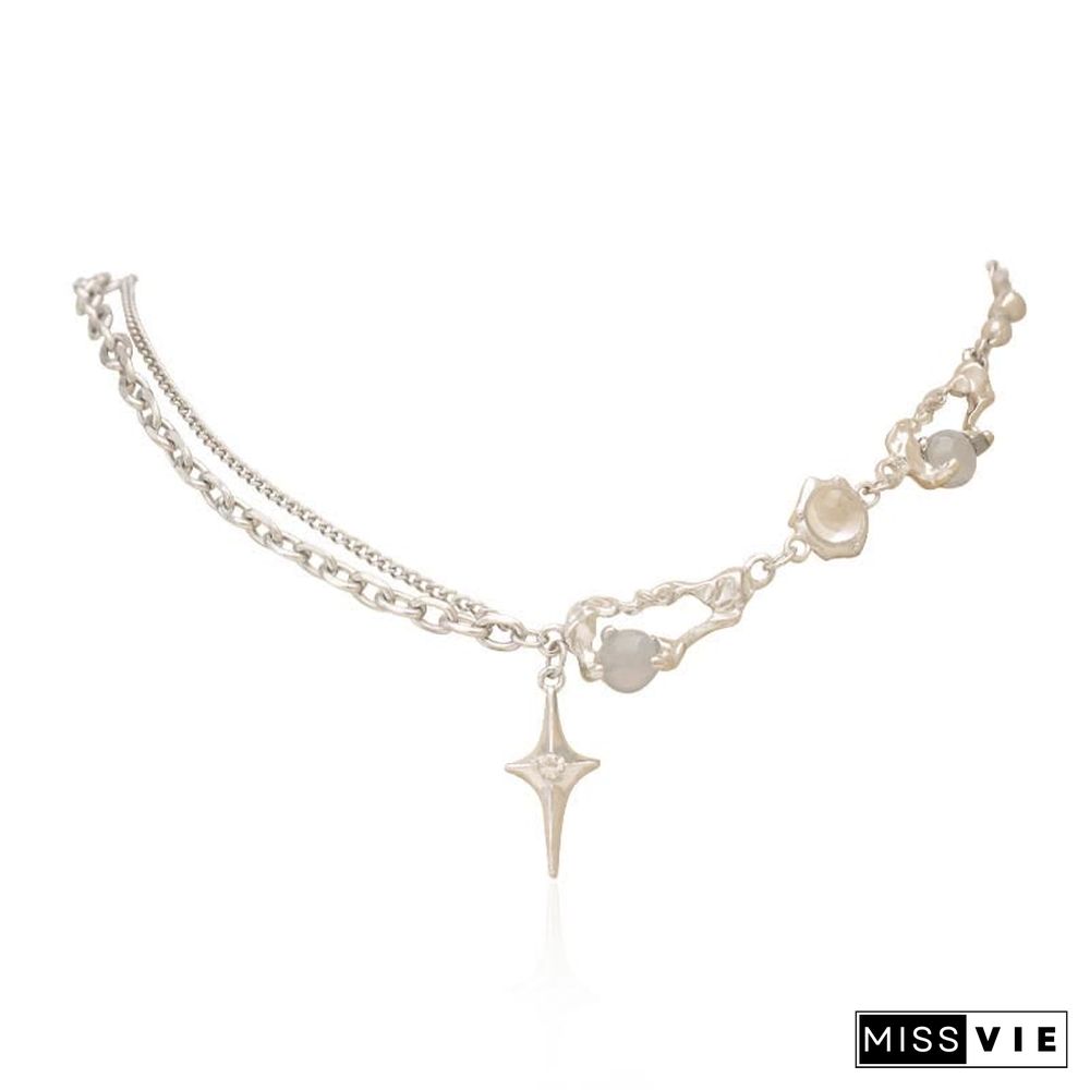 Love Heart Star Pendant Earrings Necklace