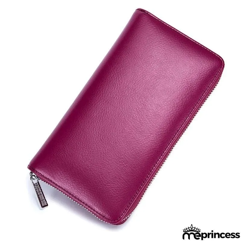 Unisex Multiple Compartment RFID Technology Anti-Scanning Card Slot Currency Wallet