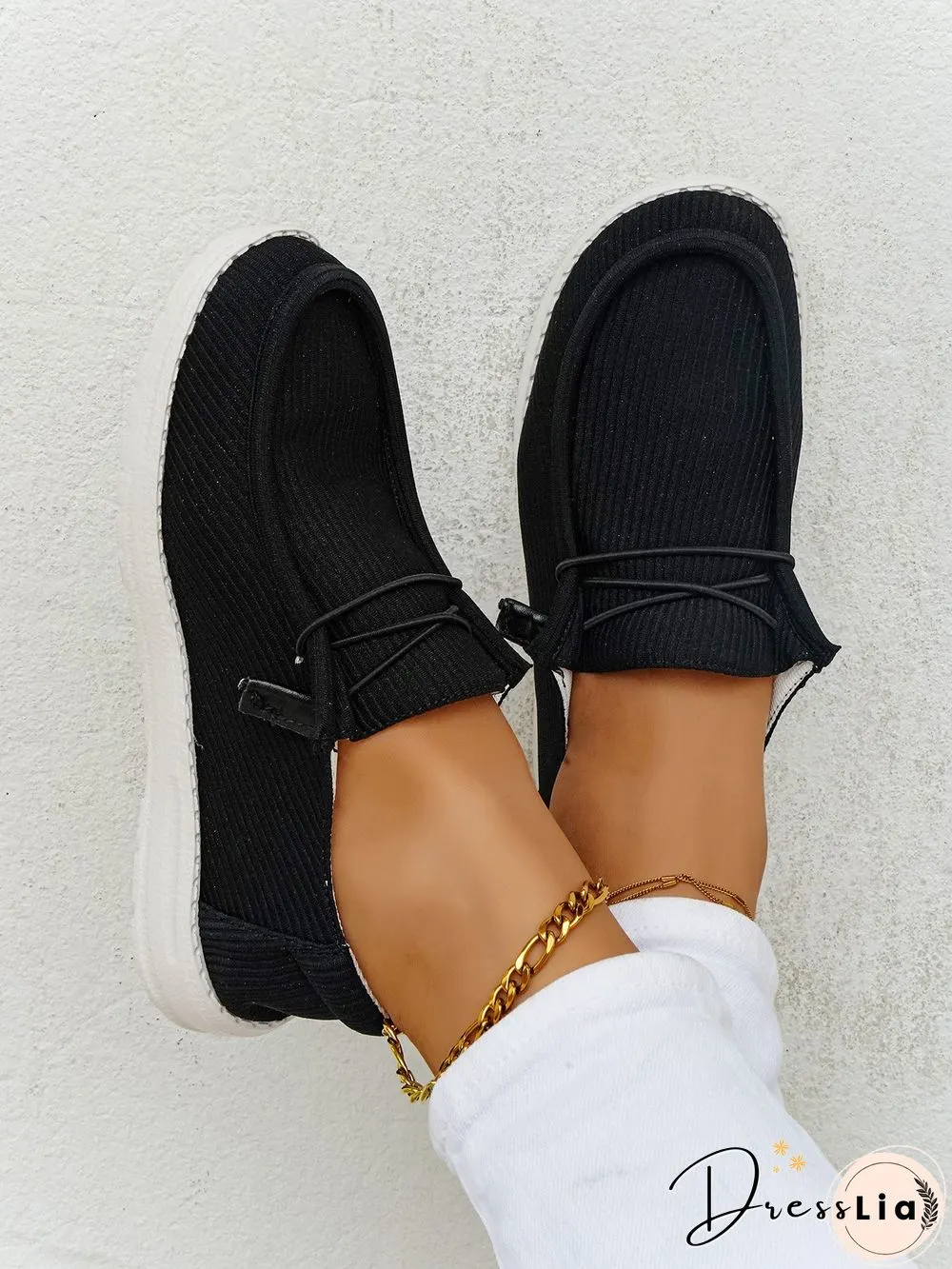 Casual Light Lace Up Flats Canvas Shoes