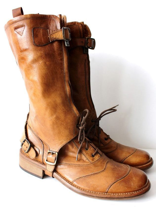 [Couple] Mens Leather Zipper Spats