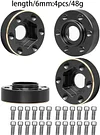 4Pcs Brass Weights 12mm Wheel Hex Hubs Widen Adapter for 1/10 RC Crawler 1.9 2.2Inch Wheels Rim Axial SCX10 TRX4 Counterweight (6MM)
