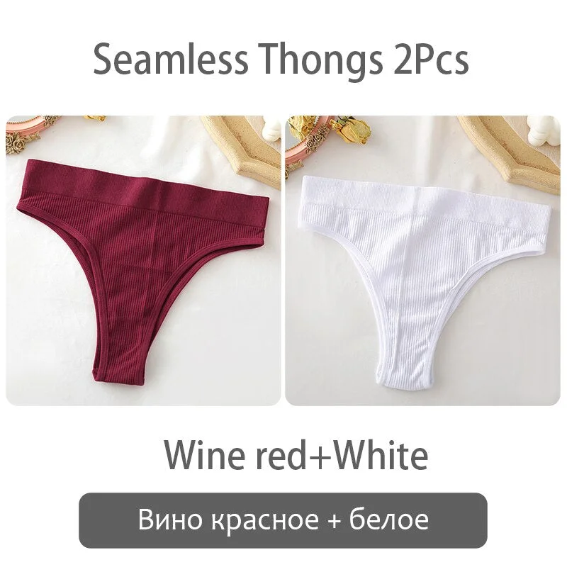 FINETOO Women Thong Panties Sexy Underwear Low Waist G-String Female Underpants Girls Thongs Solid T-back Seamless Lingerie S-XL