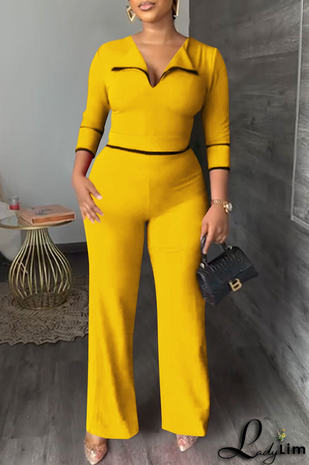 Red Fashion Casual Solid Patchwork Turndown Collar Regular Jumpsuits