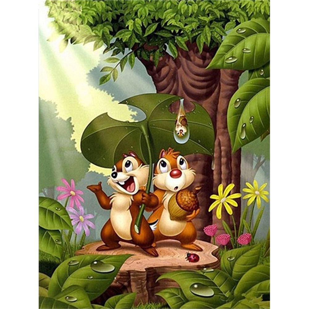 

Squirrels - 14CT Stamped Cross Stitch - 46*36CM, 501 Original