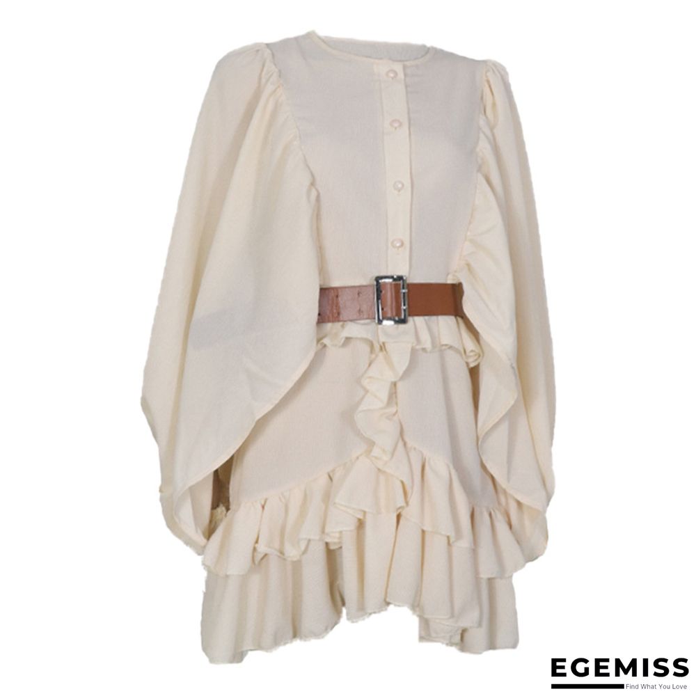 Lantern Ruffled Waist Slim Dress | EGEMISS