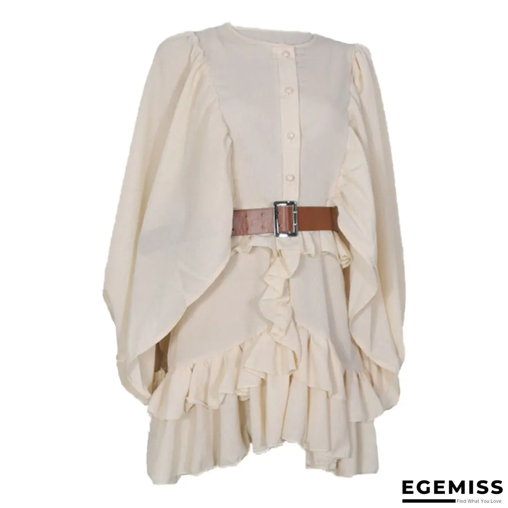 Lantern Ruffled Waist Slim Dress | EGEMISS