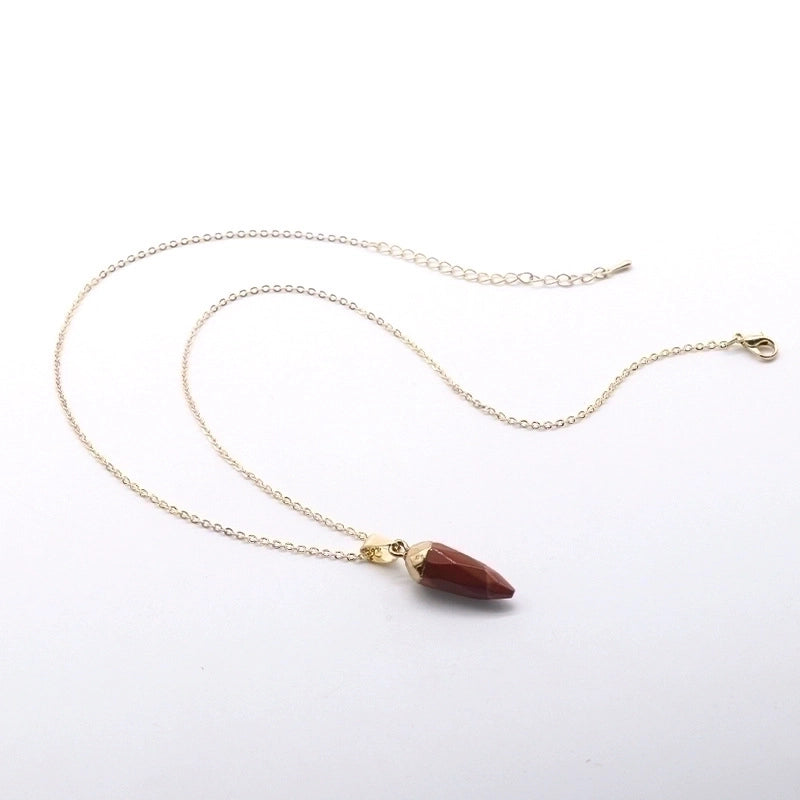 Minimalist Chili Natural Stone Polishing Pendant Necklace