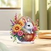 Acrylic Rabbit And Flowers - 5D DIY Craft Ornament