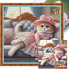 Cat Dress-11CT Stamped Cross Stitch 40*40cm tapestrymarket