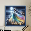(Counted/Stamped) Beach Rainbow Dress Girl-18CT Cross Stitch 35*35cm/13.78*13.78in