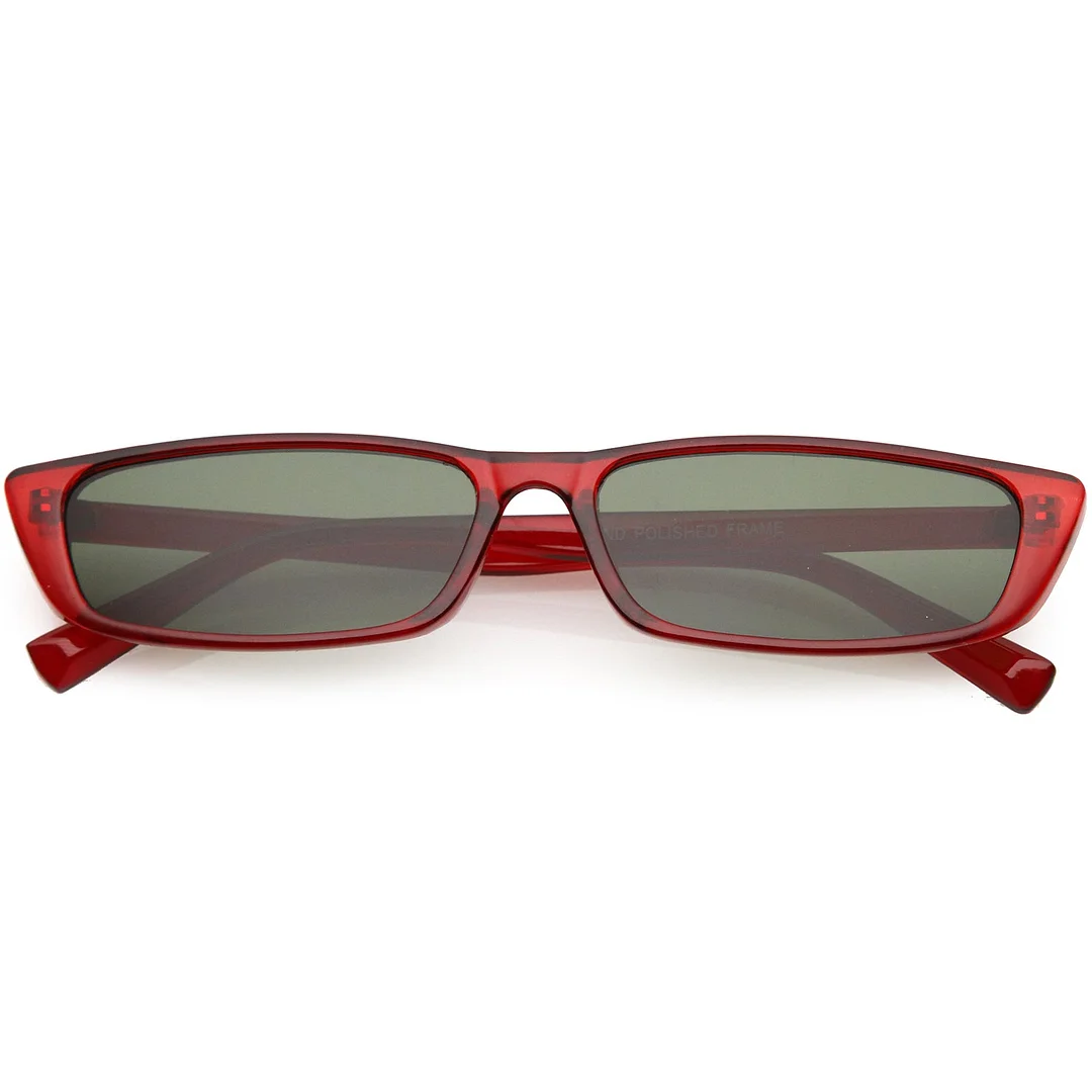 Retro Slim Rectangle Cat Eye glasses Neutral Colored Lens 57mm